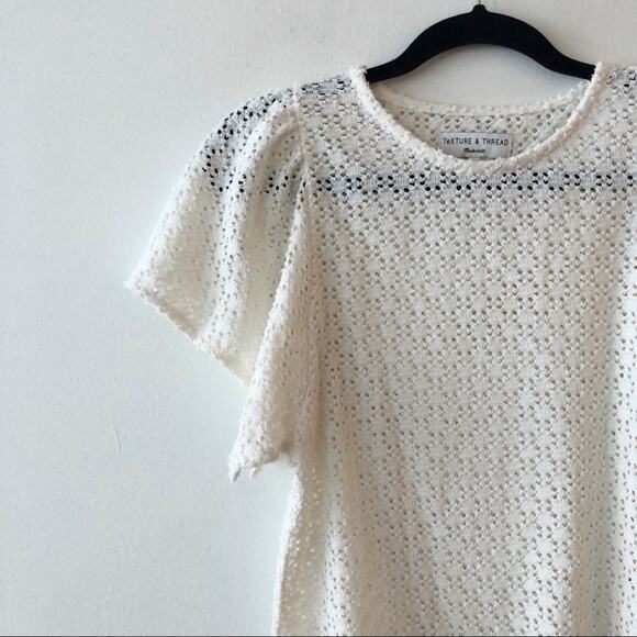 Madewell Cream Eyelet Flutter-Sleeve Blouse - Picture 4 of 6